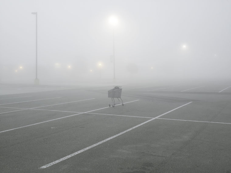 Shopping Cart, Tanger Factory Outlet Center, Interstate I-10, Gonzales, Louisiana, 1998, pigment print