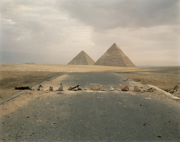 Road Blockade and Pyramids , 1989, pigment print