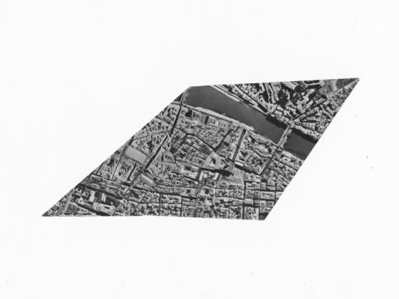 Photo of the Area of Florence Between the Piazza de Putti, Colonna dell ‘Ablondanza Chiesa S. Ambrogio and Ponte alle Gracie, 1976, cut gelatin-silver print