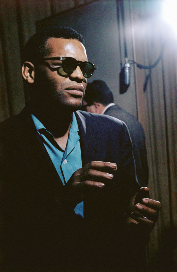 Color photograph of a man wearing sunglasses