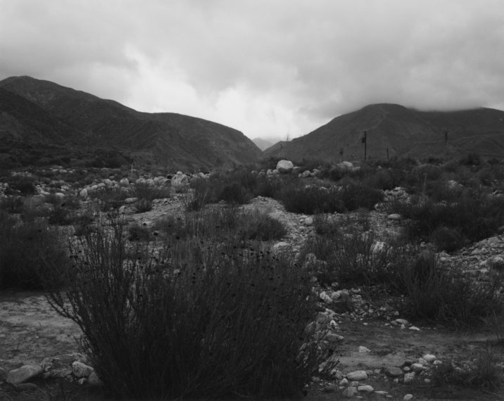 Looking into the San Bernardino Mountains from east of Mentone, California, 1982, gelatin-silver print
