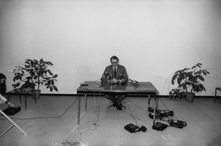 Elliot Richardson Press Conference, Austin, TX, 1973, gelatin-silver print