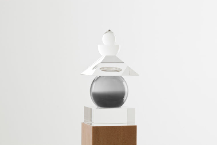 Five Elements, 2011,
Mediterranean Sea, La Ciotat, 1989, optically clear glass, black and white film, housed in a wooden box