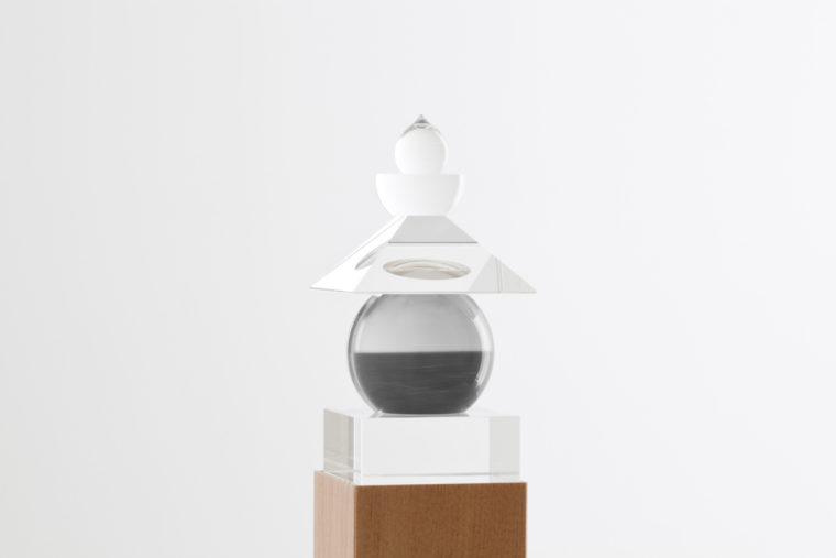 Five Elements, 2011,
Tasman Sea, Ngarupupu, 1990, optically clear glass, black and white film, housed in a wooden box