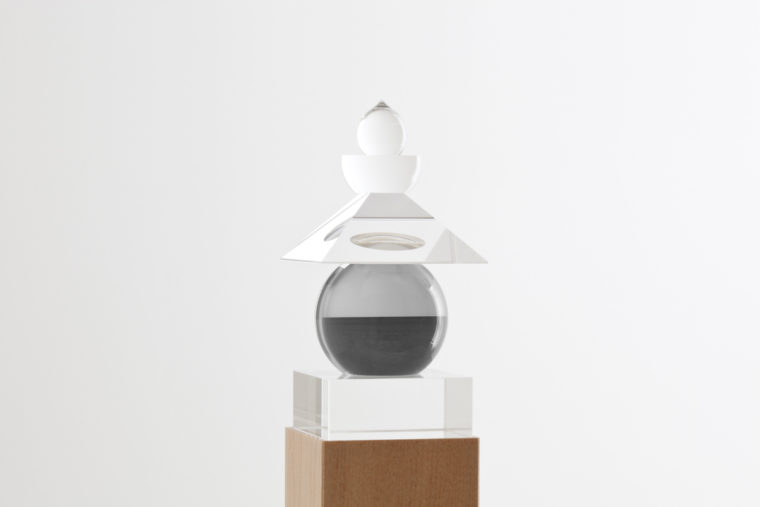 Five Elements, 2011, Baltic Sea, Rugen, 1996, optically clear glass, black and white film, housed in a wooden box
