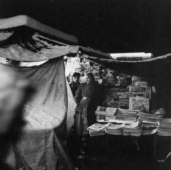 Newsstand, 96 Street and Broadway
, 1957, gelatin-silver print
