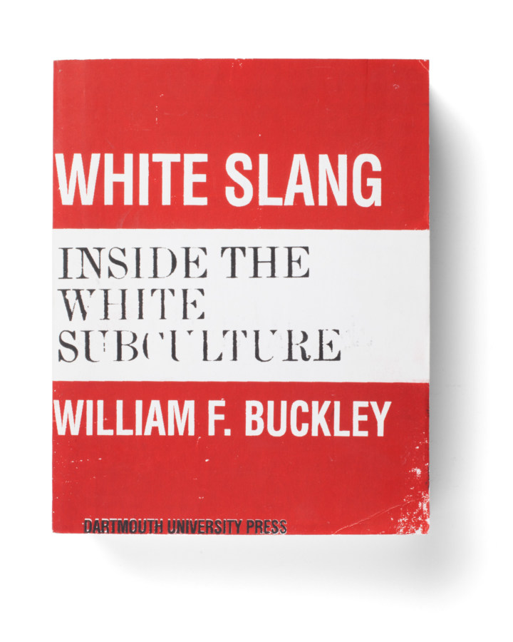 Color photograph of paperback novel 'White Slang' by William F. Buckley