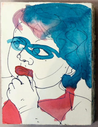 Untitled (Book of portraits), 2015, artist book, ink and watercolor on paper