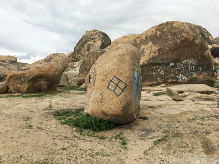 Boxed-in swastika, Lucerne Valley, 2017