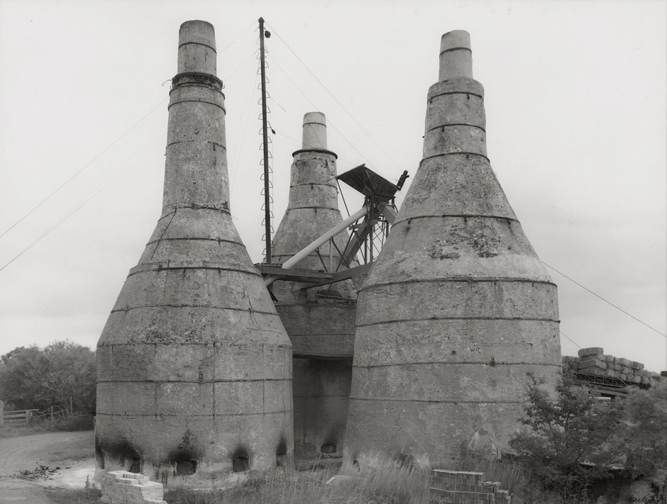 black and white photograph of a lime kiln